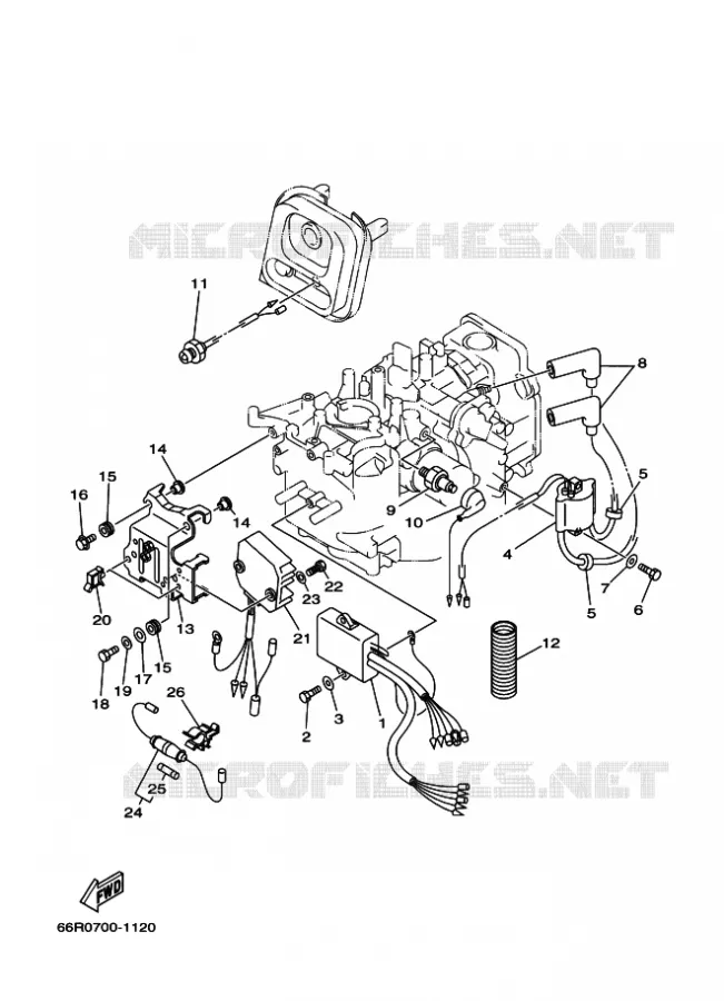 ELECTRIQUE 1 Yamaha OUTBOARD ENGINES 9.9hp (7.3kW) 2001 FT9.9  FT9.9D
