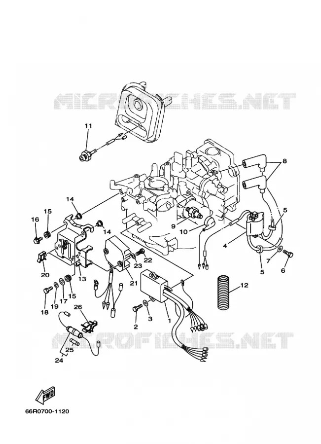 ELECTRIQUE 1 Yamaha OUTBOARD ENGINES 9.9hp (7.3kW) 2001 FT9.9  FT9.9D