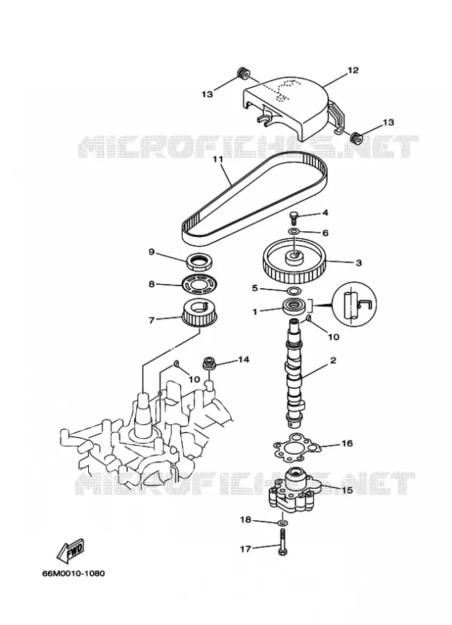 POMPE A HUILE Yamaha OUTBOARD ENGINES 9.9hp (7.3kW) 2001 FT9.9  FT9.9D