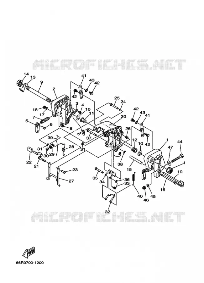 SUPPORT 1 Yamaha OUTBOARD ENGINES 9.9hp (7.3kW) 2001 FT9.9  FT9.9D