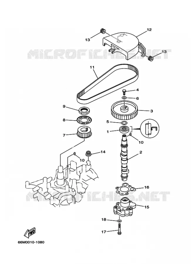 POMPE A HUILE Yamaha OUTBOARD ENGINES 9.9hp (7.3kW) 2001 FT9.9  FT9.9D