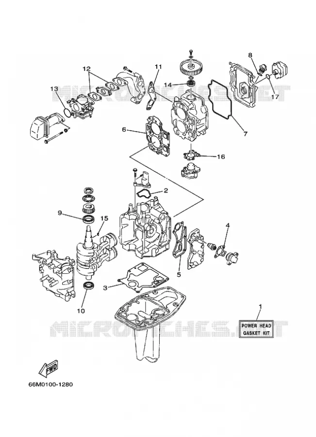 KIT DE REPARATION 1 Yamaha OUTBOARD ENGINES 9.9hp (7.3kW) 2001 FT9.9  FT9.9D