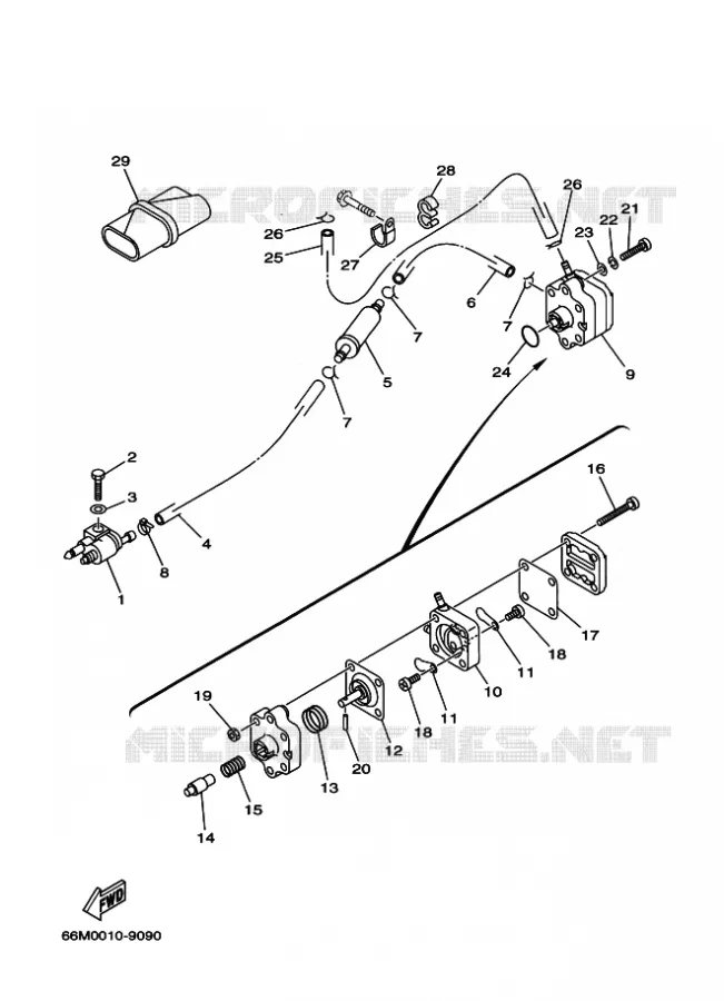 RESERVOIR A ESSENCE Yamaha OUTBOARD ENGINES 9.9hp (7.3kW) 2000 FT9.9  FT9.9D