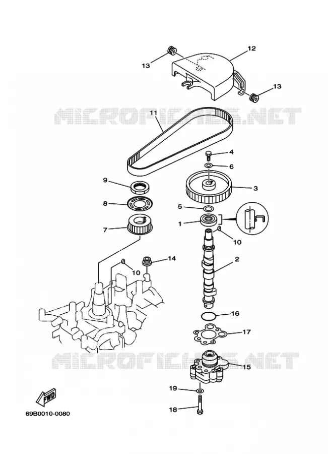 POMPE A HUILE Yamaha OUTBOARD ENGINES 9.9hp (7.3kW) 2000 FT9.9  FT9.9D