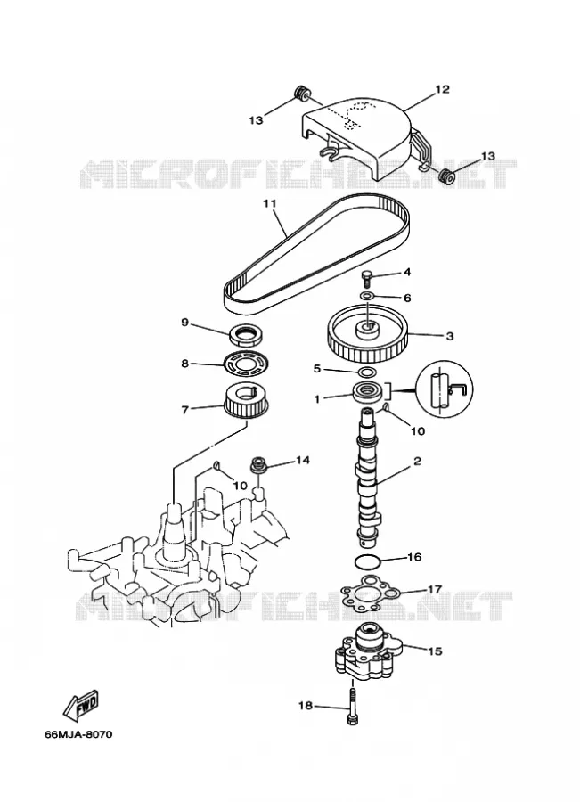 POMPE A HUILE Yamaha OUTBOARD ENGINES 9.9hp (7.3kW) 1999 FT9.9  FT9.9D(EH)