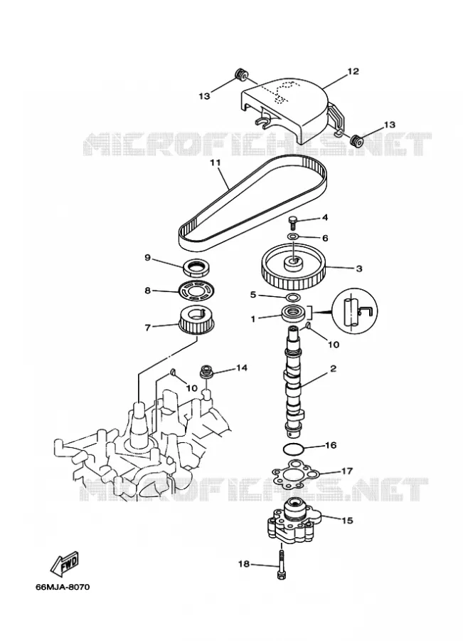 POMPE A HUILE Yamaha OUTBOARD ENGINES 9.9hp (7.3kW) 1999 FT9.9  FT9.9D(E)