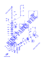 BOITIER D'HELICE ET TRANSMISSION pour Yamaha 2C Manual Starter, Tiller Handle, Manual Tilt, Pre-Mixing, Shaft 15