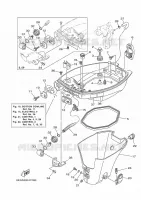 CARENAGE INFERIEUR pour Yamaha FT9.9L High Thrust, Manual Starter, Tiller Handle, Manual Tilt, Shaft 25