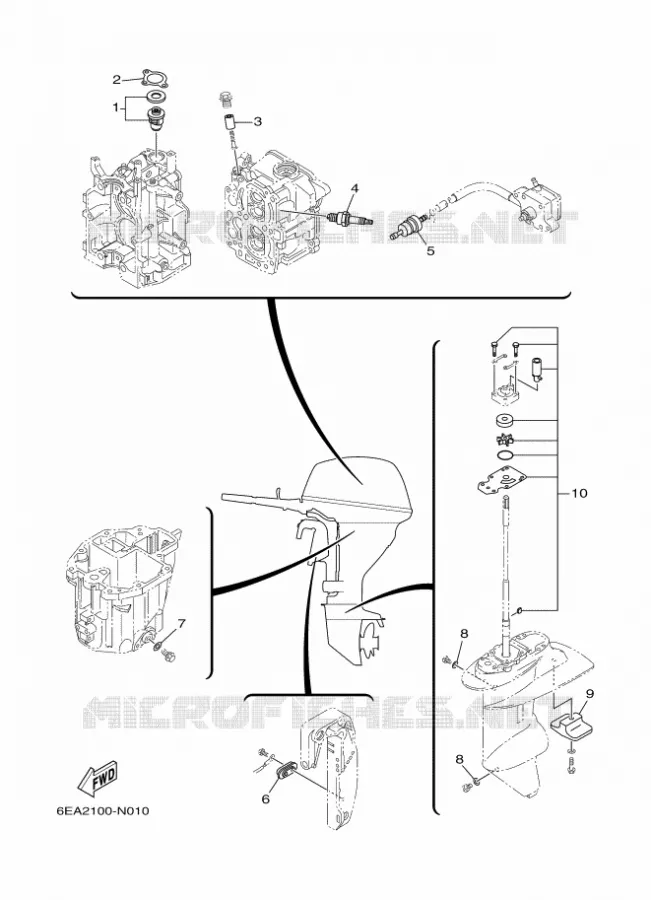 PIECES D'ENTRETIEN Yamaha OUTBOARD ENGINES 9.9hp (7.3kW) 2017 FT9.9  FT9.9LMHX