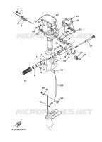 COMMANDE D'ACCELERATEUR pour Yamaha 3A Manual Starter, Tiller Handle, Manual Tilt, Shaft 20