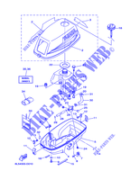 RESERVOIR A CARBURANT ET CAPOT pour Yamaha 3A Manual Starter, Tiller Handle, Manual Tilt, Shaft 20