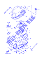 RESERVOIR A CARBURANT ET CAPOT pour Yamaha 3A Manual Starter, Tiller Handle, Manual Tilt, Shaft 15