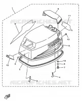 CAPOT SUPERIEUR pour Yamaha 25N 2 Stroke, 3 Cylinder de 1998