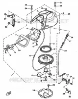 DEMARREUR KICK pour Yamaha 25N 2 Stroke, 3 Cylinder de 1998