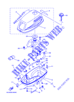 RESERVOIR A CARBURANT ET CAPOT pour Yamaha 3A Manual Starter, Tiller Handle, Manual Tilt de 1999