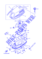 RESERVOIR A CARBURANT ET CAPOT pour Yamaha 3A Manual Starter, Tiller Handle, Manual Tilt de 1999