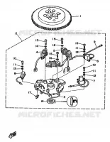 PIECES ALTERNATIVES 8 pour Yamaha 25Q 2 Stroke, Electric Start, Remote Control, Manual Tilt de 1990