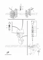 PIECES D'ENTRETIEN pour Yamaha 30D Manual Starter, Tiller Handle, Manual Tilt, Oil injection, Shaft 20