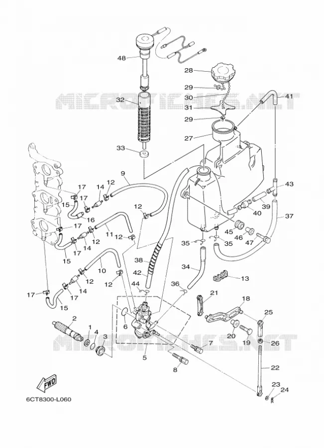 POMPE A HUILE Yamaha OUTBOARD ENGINES 30hp (22.1kW) 2013 30  30DMHOL