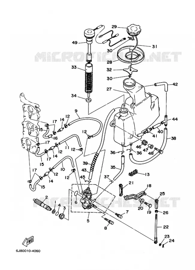POMPE A HUILE Yamaha OUTBOARD ENGINES 30hp (22.1kW) 2006 30  30DMHOL