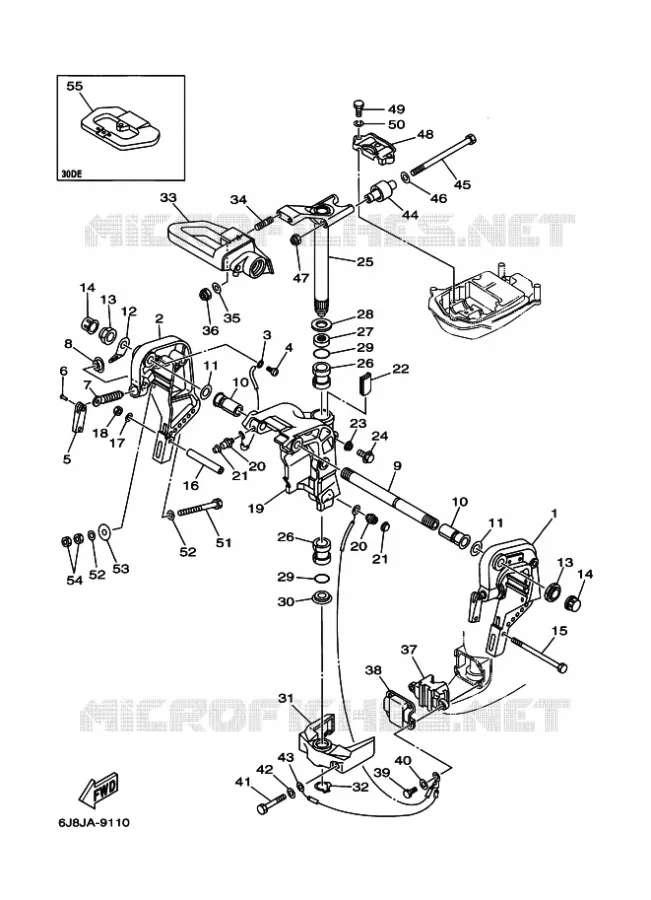 SUPPORT 1 Yamaha OUTBOARD ENGINES 30hp (22.1kW) 1999 30  30D