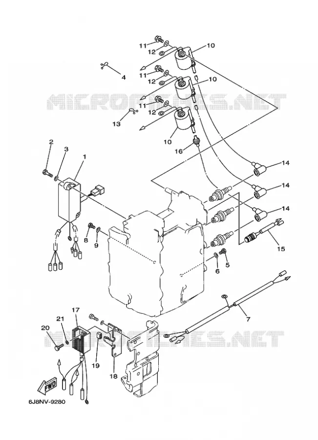 ELECTRIQUE 1 Yamaha OUTBOARD ENGINES 30hp (22.1kW) 1999 30  30D