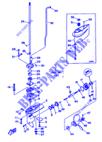 CARTER INFERIEUR ET TRANSMISSION 1 pour Yamaha 3A Manual Starter, Tiller Handle, Manual Tilt de 1992