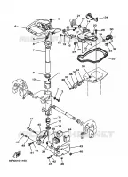 SUPPORT 2 pour Yamaha 30H Manual Starter, Tiller Handle, Manual Tilt, Pre-Mixing, Shaft 15