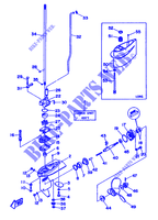 CARTER INFERIEUR ET TRANSMISSION 1 pour Yamaha 3A Manual Starter, Tiller Handle, Manual Tilt, Shaft 20