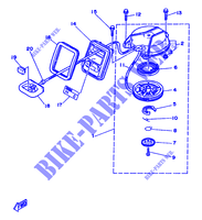 DEMARREUR KICK pour Yamaha 3A Manual Starter, Tiller Handle, Manual Tilt, Shaft 20