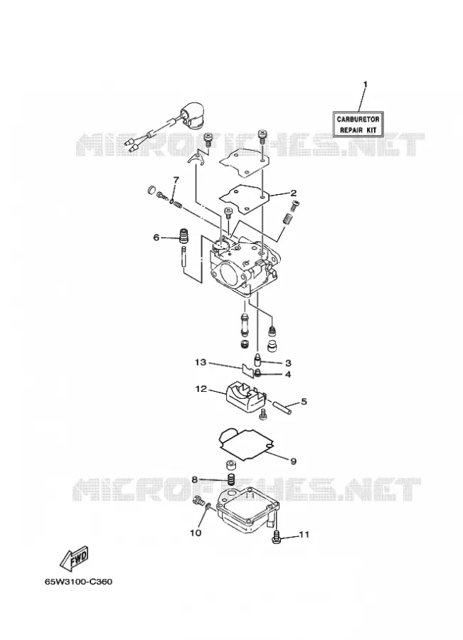 KIT DE REPARATION 2 Yamaha OUTBOARD ENGINES 20hp (14.7kW) 2005 F20  F20AES