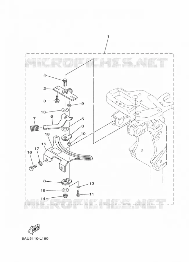 PIECES DE DIRECTION Yamaha OUTBOARD ENGINES 20hp (14.7kW) 2017 F20  F20BEPS