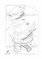 CAPOT SUPERIEUR pour Yamaha F20S Electric Starter, Tiller Handle, Manual Tilt, Shaft 15
