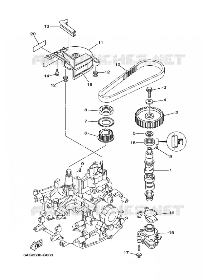 POMPE A HUILE Yamaha OUTBOARD ENGINES 20hp (14.7kW) 2015 F20  F20LPHA-2015