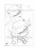 CAPOT SUPERIEUR pour Yamaha F20S  Electric Start, Remote Control, Manual Tilt, Shaft 15