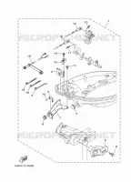 FIXATION BOITIER DE COMMANDE A DISTANCE pour Yamaha F20S Manual Starter, Tiller Handle, Manual Tilt, Shaft 15
