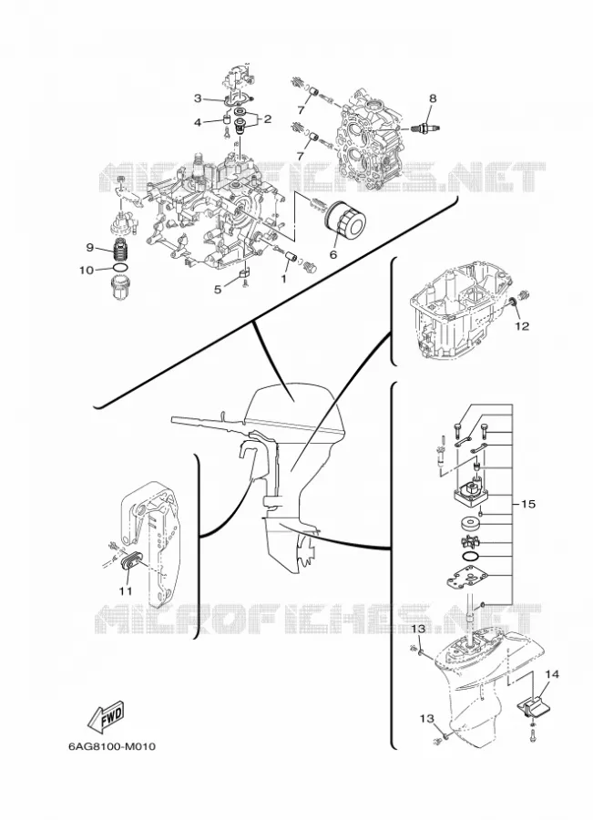 PIECES D'ENTRETIEN Yamaha OUTBOARD ENGINES 20hp (14.7kW) 2013 F20  F20LMHA-2013