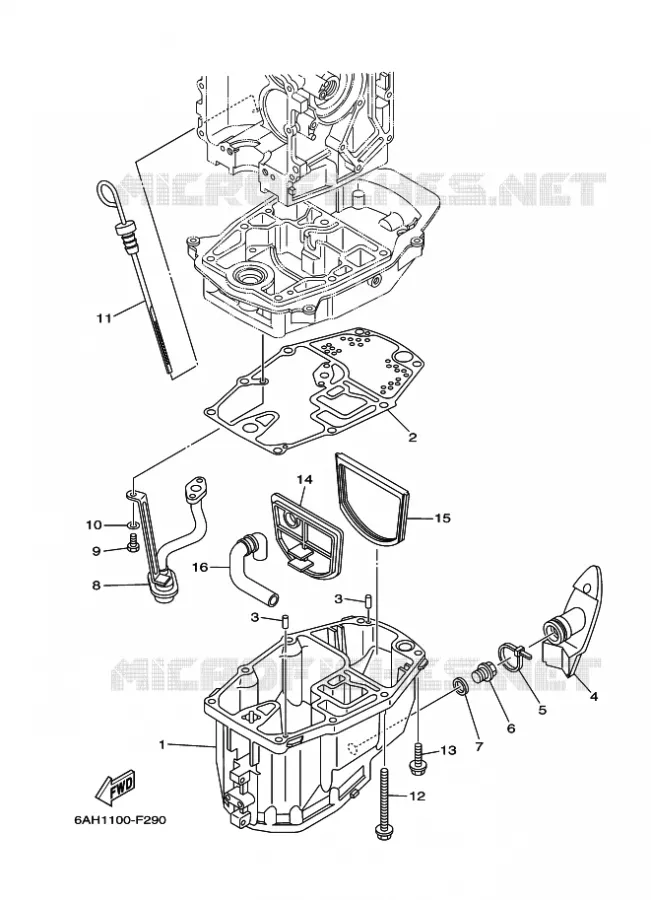 CARTER INFERIEUR Yamaha OUTBOARD ENGINES 20hp (14.7kW) 2013 F20  F20LEHA-2013