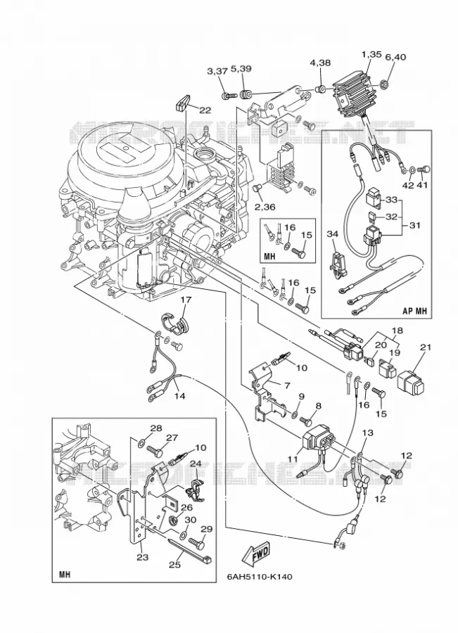 ELECTRIQUE 2 Yamaha OUTBOARD ENGINES 20hp (14.7kW) 2012 F20  F20BMHL