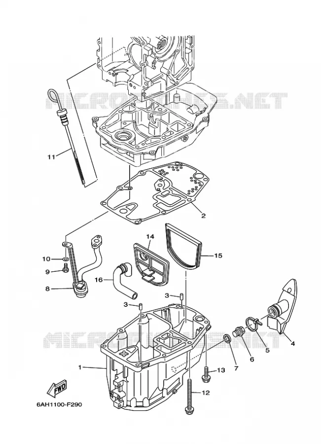 CARTER INFERIEUR Yamaha OUTBOARD ENGINES 20hp (14.7kW) 2012 F20  F20BEPS