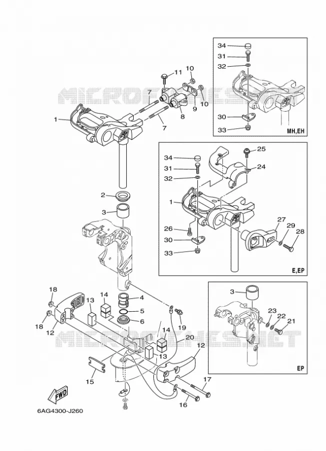 SUPPORT 3 Yamaha OUTBOARD ENGINES 20hp (14.7kW) 2012 F20  F20SMHA