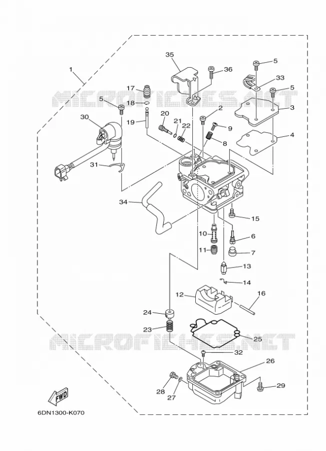 CARBURATEUR Yamaha OUTBOARD ENGINES 20hp (14.7kW) 2011 F20  F20DETL