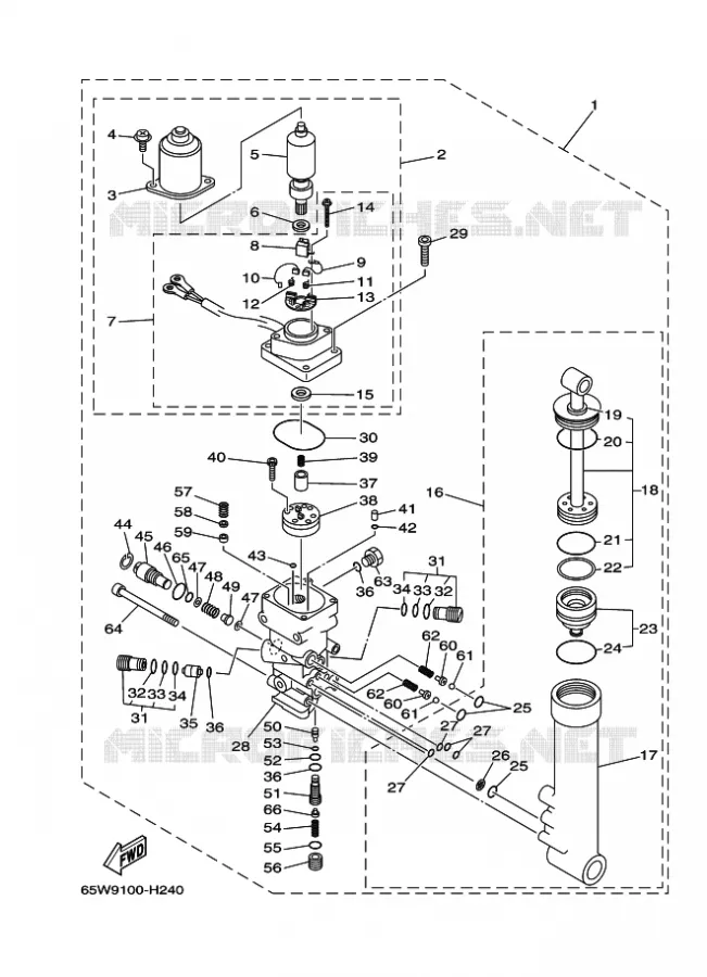 SYSTEME D'INCLINAISON Yamaha OUTBOARD ENGINES 20hp (14.7kW) 2011 F20  F20DETL