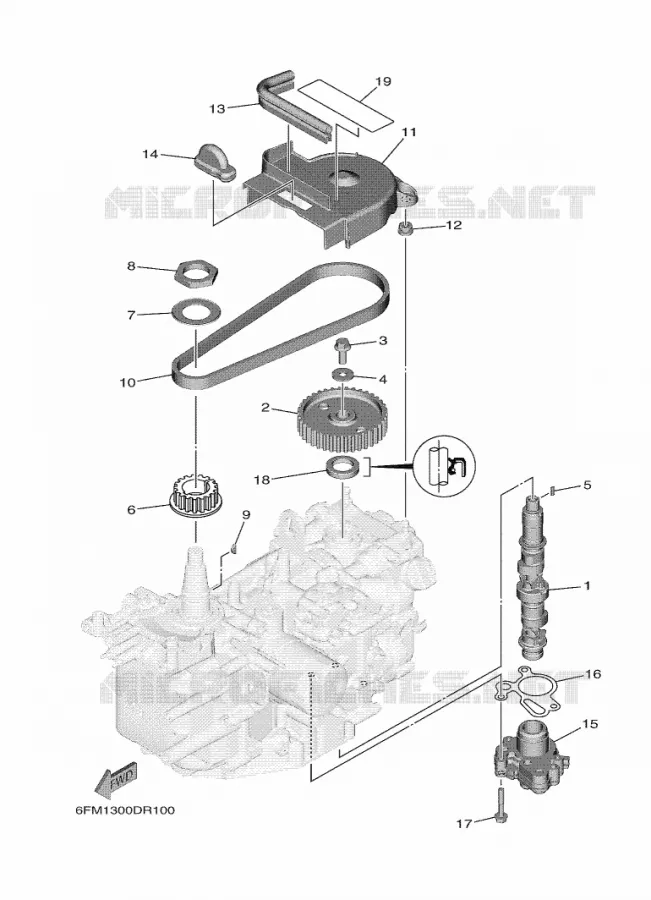 POMPE A HUILE Yamaha OUTBOARD ENGINES 20hp (14.7kW) 2018 F20  F20FETL