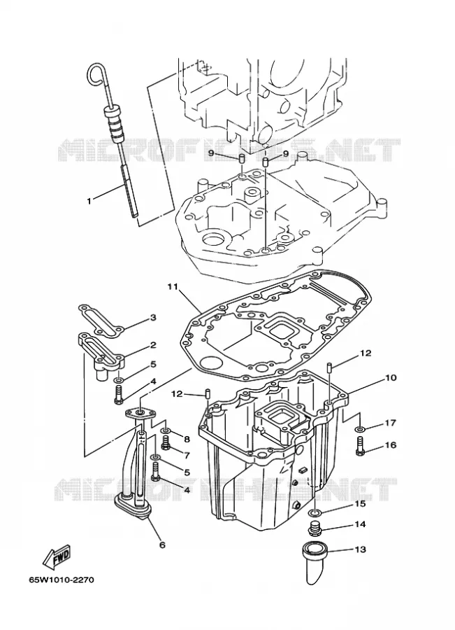 VENTILATEUR D'HUILE Yamaha OUTBOARD ENGINES 25hp (18.4kW) 2009 F25  F25AMHS