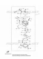 CARBURATEUR pour Yamaha F25A Manual Starter, Tiller Handle, Manual Tilt, Shaft 20
