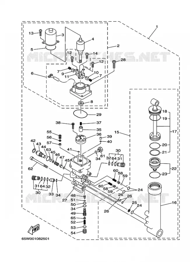 SYSTEME D'INCLINAISON Yamaha OUTBOARD ENGINES 25hp (18.4kW) 2002 F25  F25A