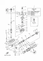 CARTER INFERIEUR ET TRANSMISSION 1 pour Yamaha F25D Manual Starter, Tiller Handle, Manual Tilt, Shaft 15