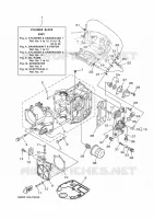 CYLINDRE / CARTER MOTEUR 1 pour Yamaha F25D Manual Starter, Tiller Handle, Manual Tilt, Shaft 15
