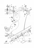 RESERVOIR A ESSENCE pour Yamaha F25D Manual Starter, Tiller Handle, Manual Tilt, Shaft 15